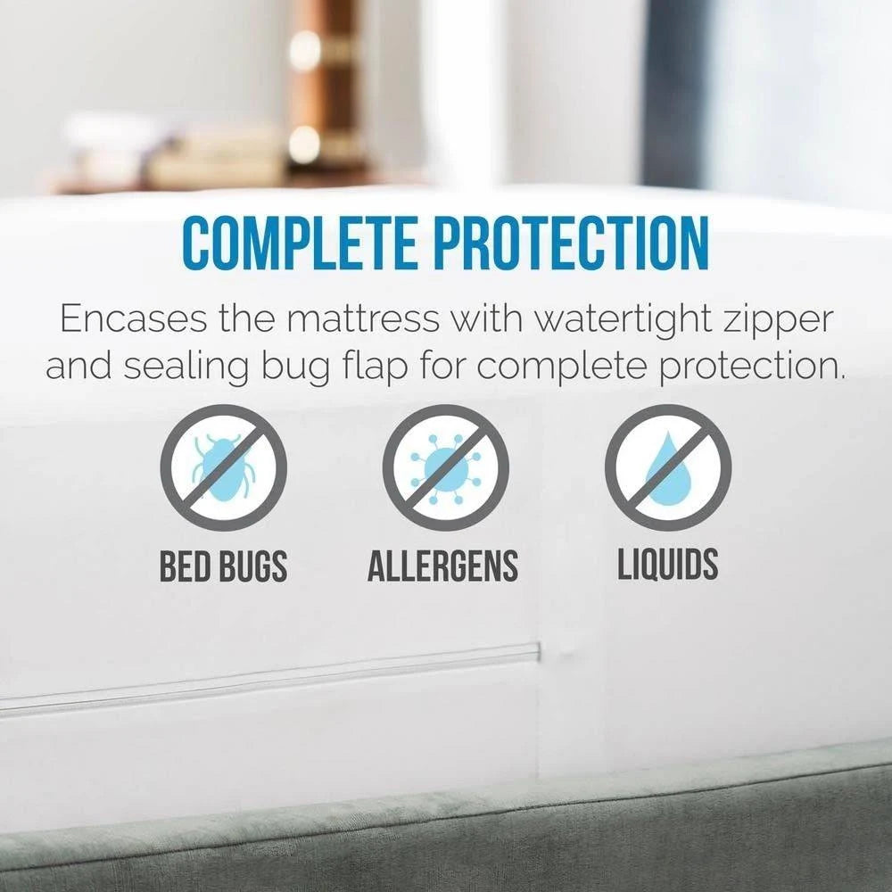 Queen Cotton Blend Waterproof Mattress Protector S7410