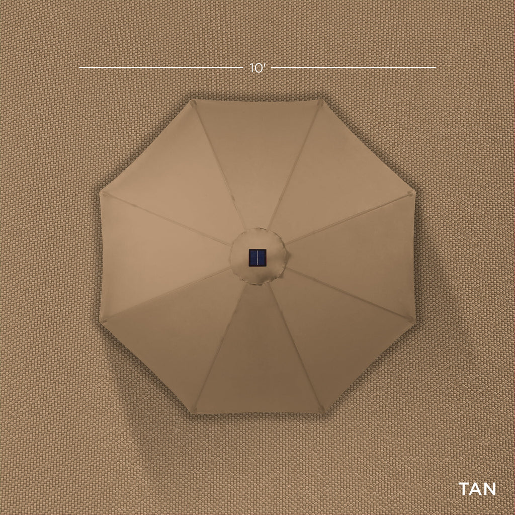 10ft Solar LED Lighted Patio Umbrella with Tilt Adjustment E5955