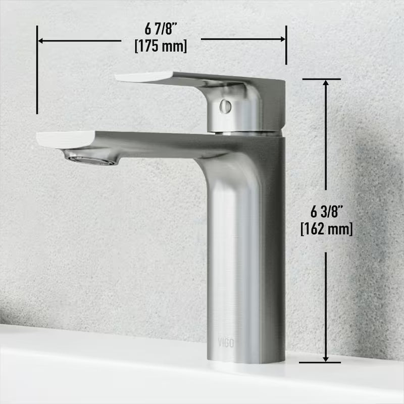 Single Handle Brushed Nickel Bathroom Faucet W8954