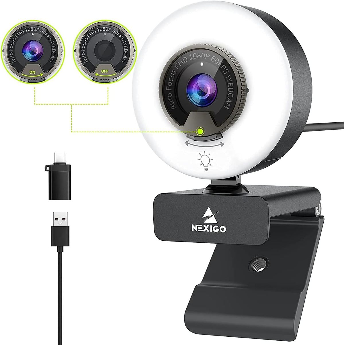 1080P 60FPS Webcam with Light R766901