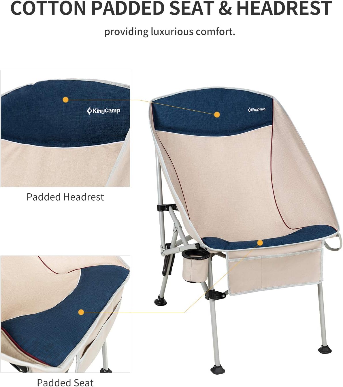 Folding Camping Chair with Cup Holder & Carry Bag Z926395