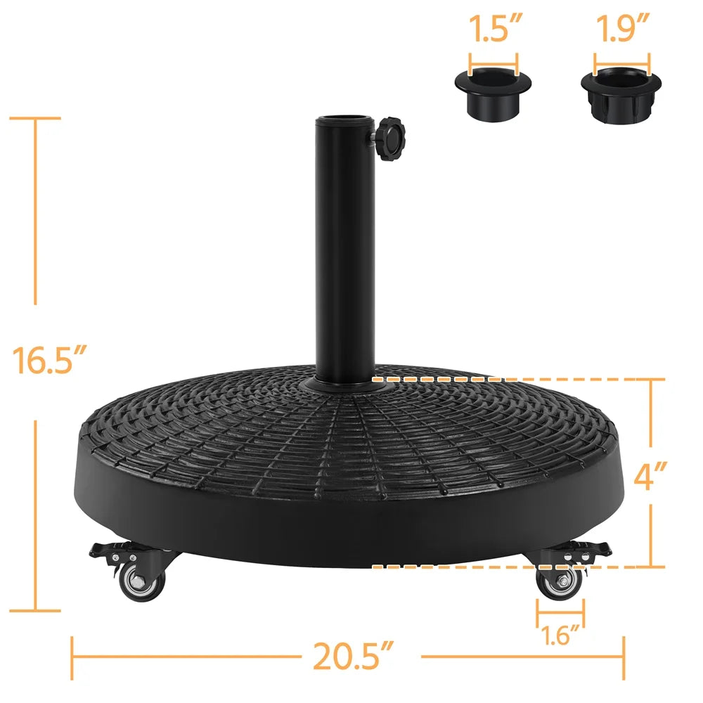 Black Umbrella Base Stand with Wheels B729183