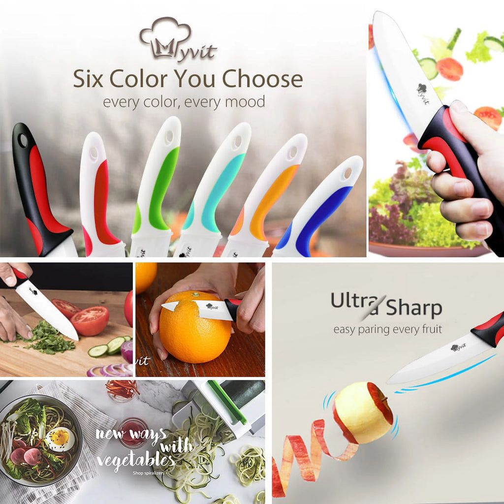 Ceramic Knives Set with Knife Holder G230406
