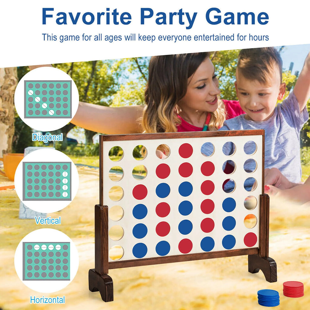 4 In A Row Wood Board Game with Carrying Bag B7735