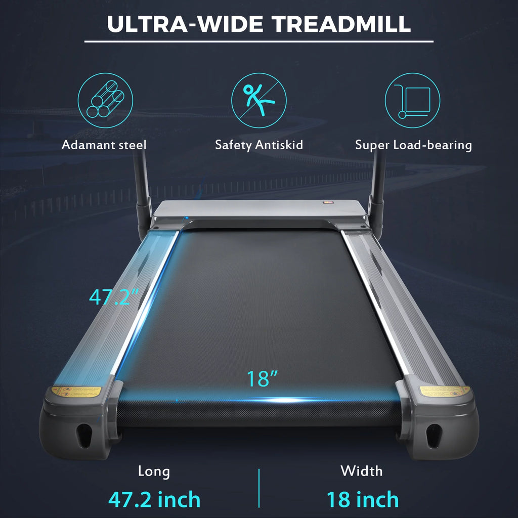 Folding Treadmill 300 lb+ Capacity 3.5 HP Black A89376