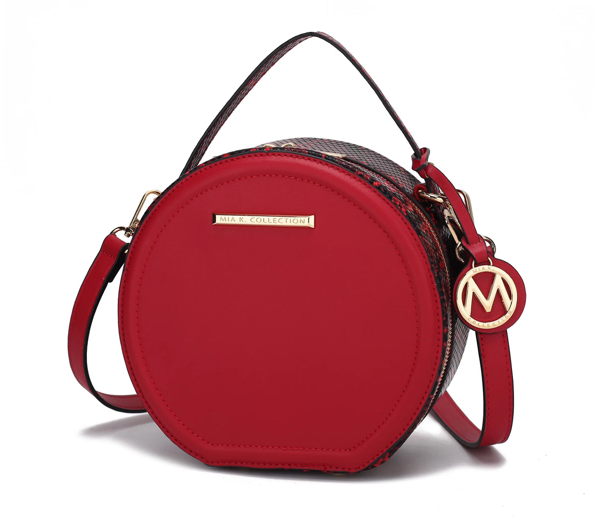 Red Vegan Leather Crossbody Bag U4873