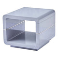 Wood End Table with Light Gray Lacquer Finish T79633