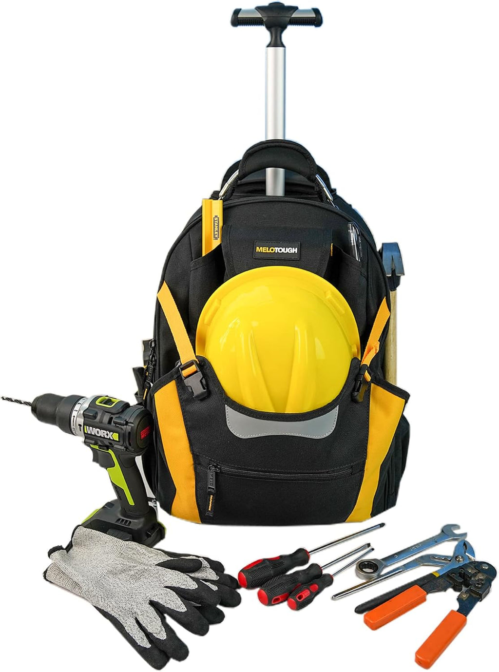 Yellow Wheeled Rolling Tool Bag Q170722