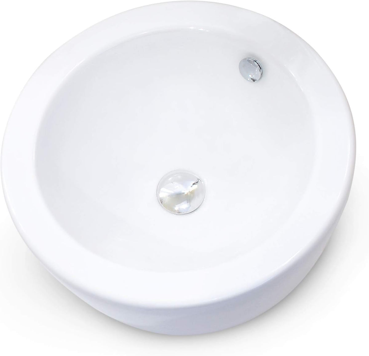 18 Inch Round Ceramic Vessel Sink with Overflow E956