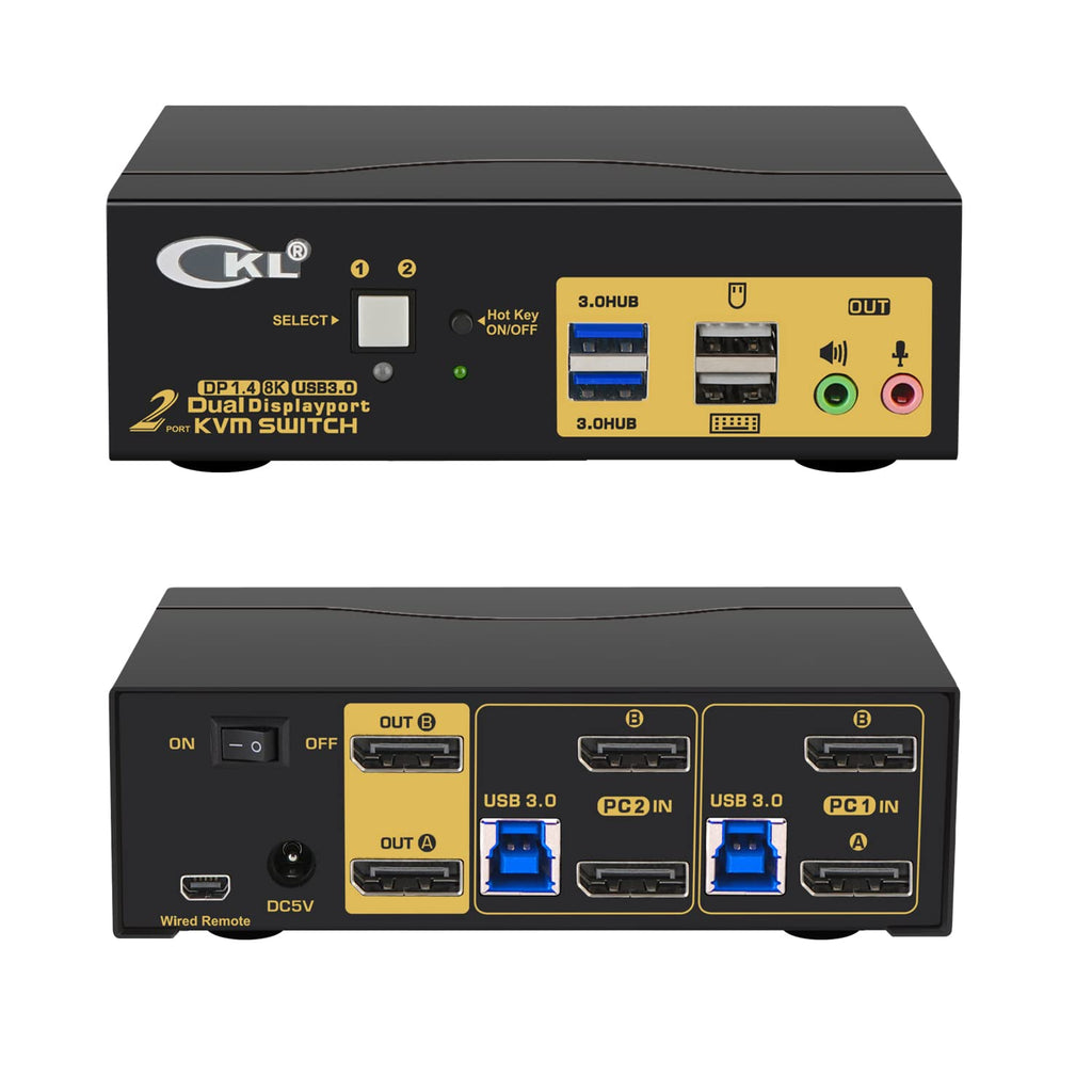 2 Port Dual Monitor HDMI 4K 60Hz KVM Switch with Cables X755093