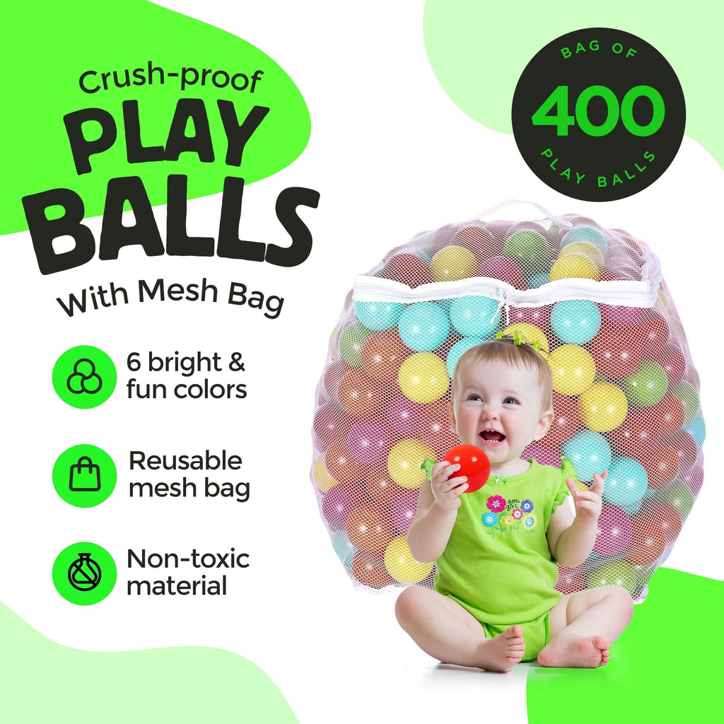 2.3 Inch Play Pit Balls with Bag, Multicolor (2 Pack) O989