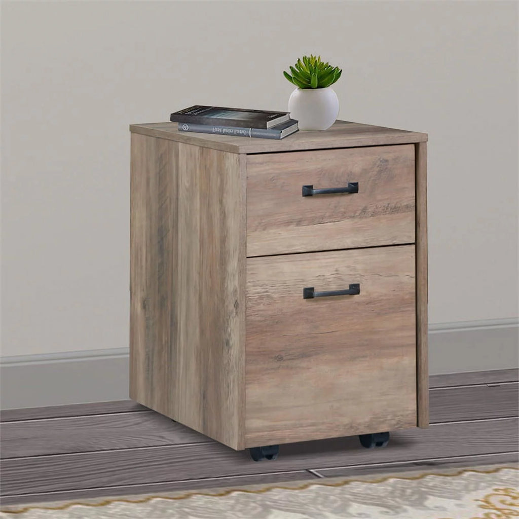Rustic Oak Finish Mobile File Cabinet G88491