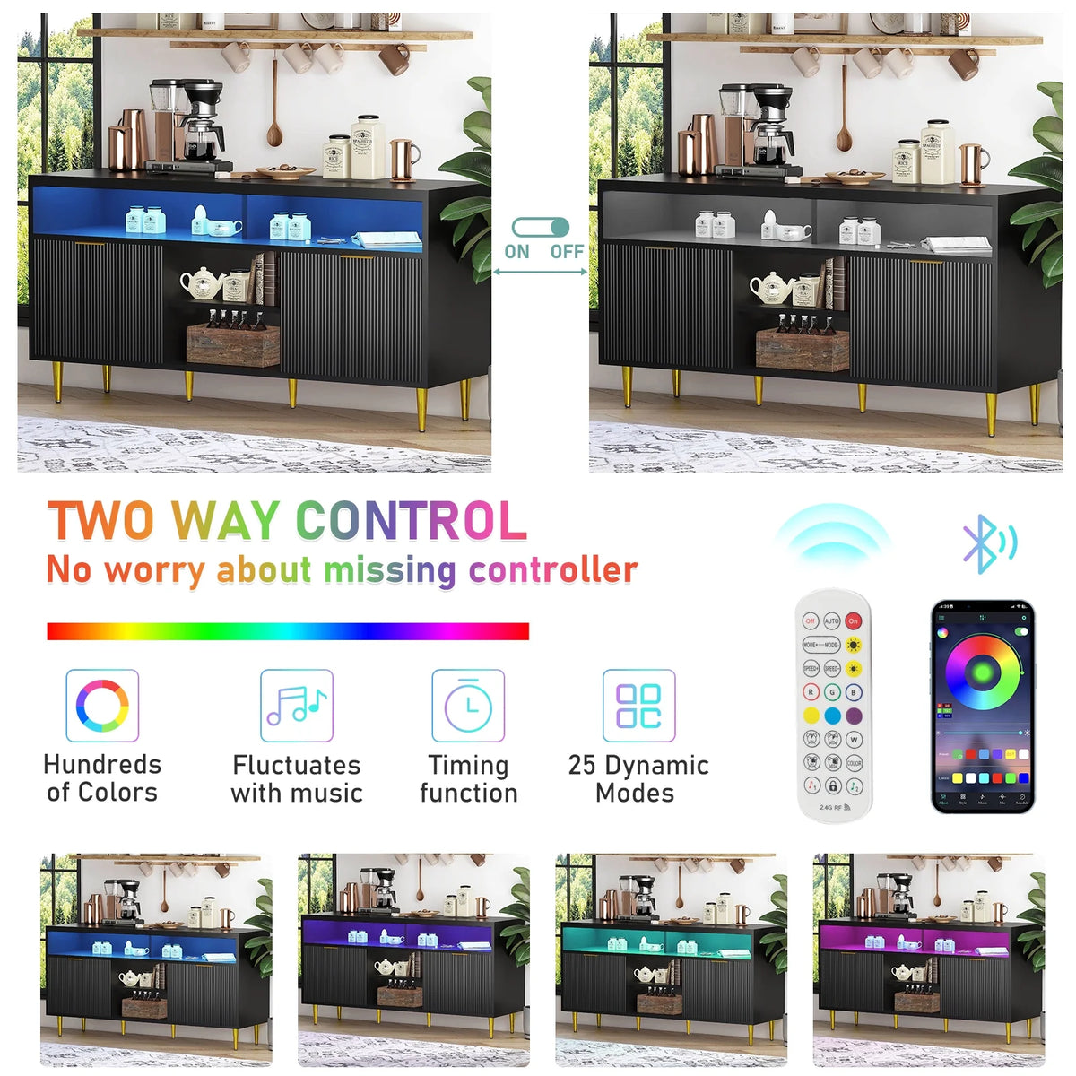 White Wood TV Stand for 55 60 65 inch TV B37891