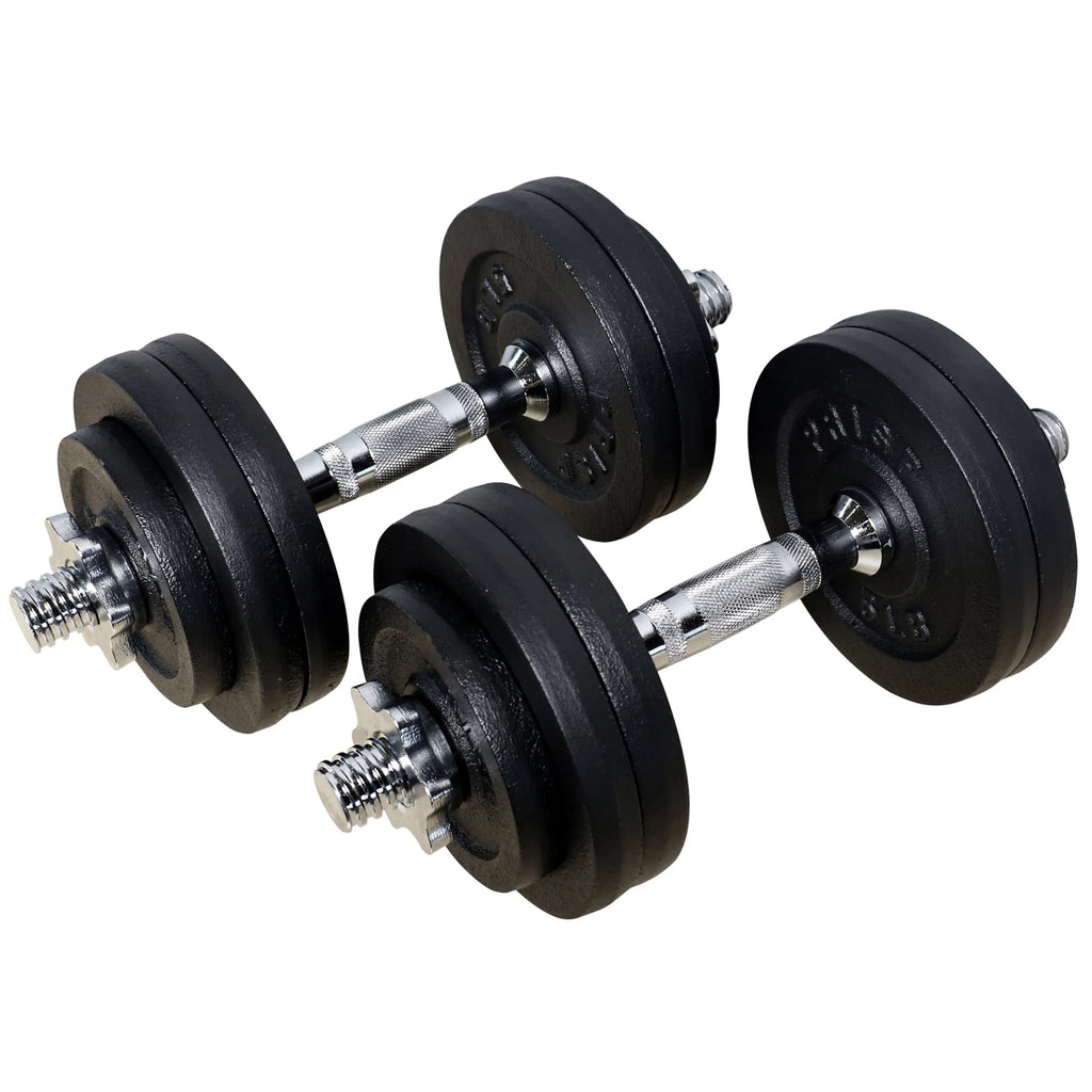 Adjustable Weight Dumbbells Set with Cast Iron Plates X658