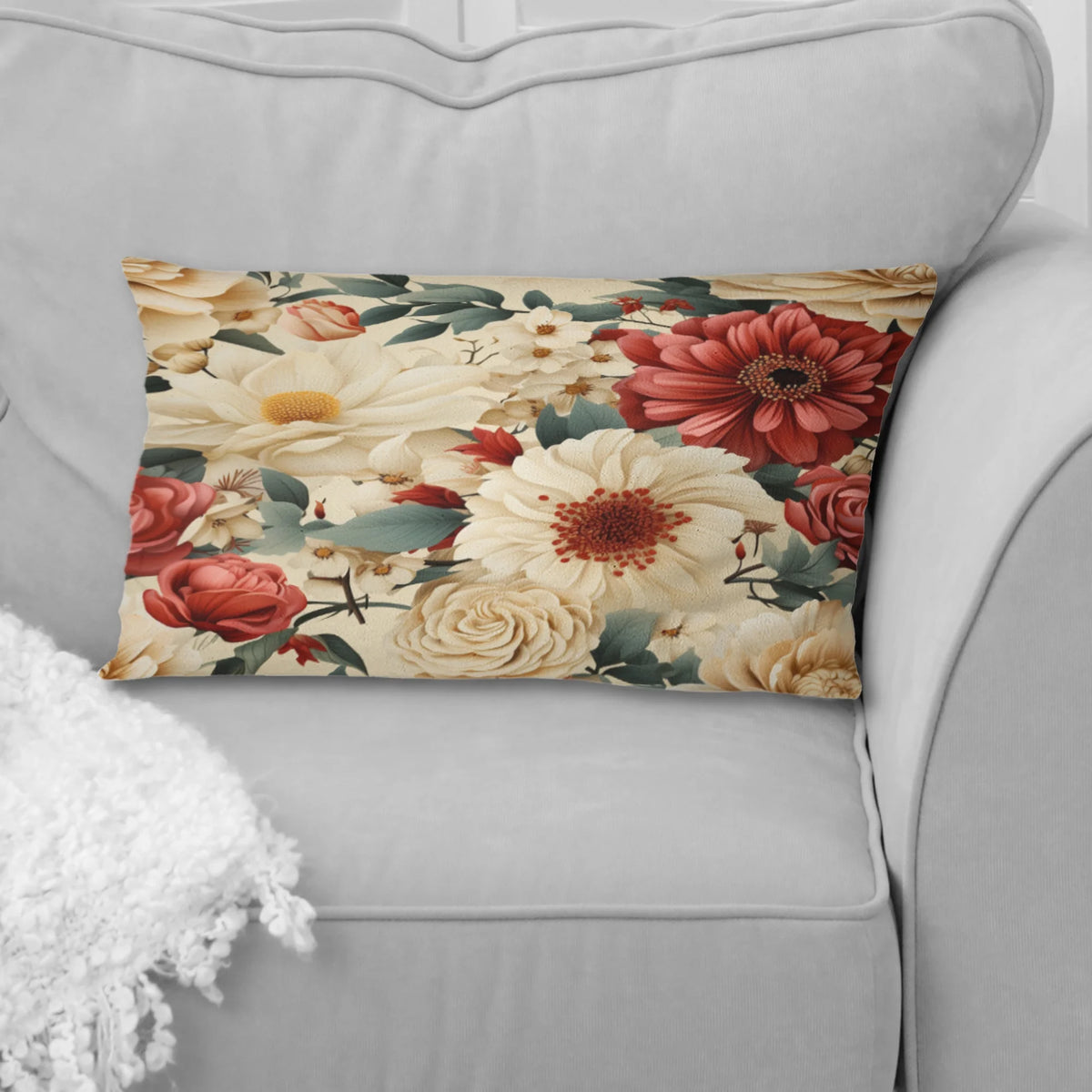Floral Printed Throw Pillow Q135237