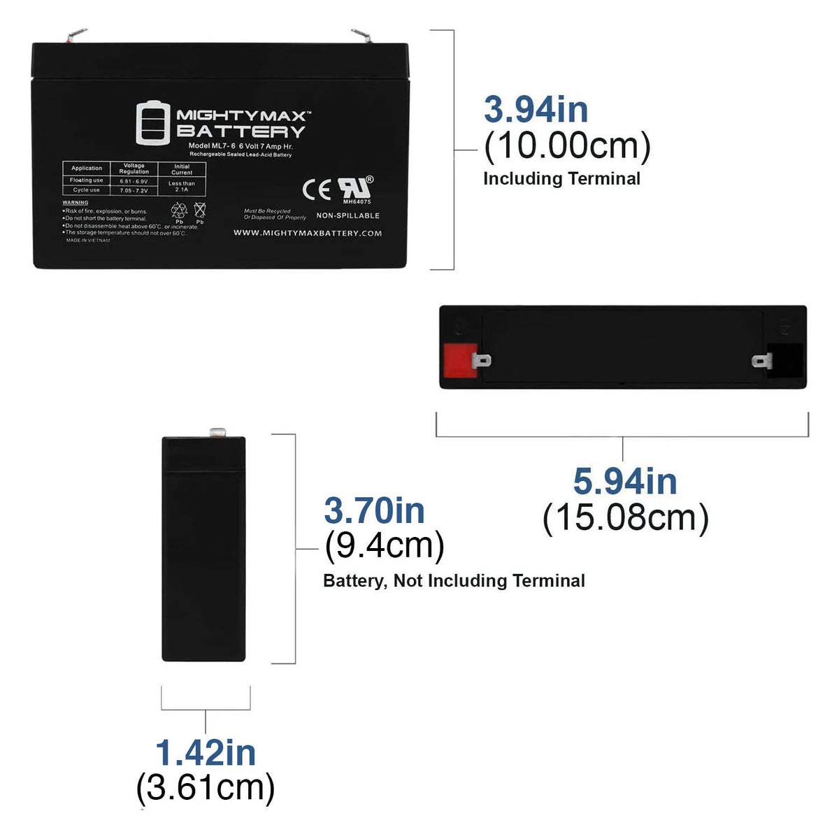 7Ah SLA Battery 3 Pack T296