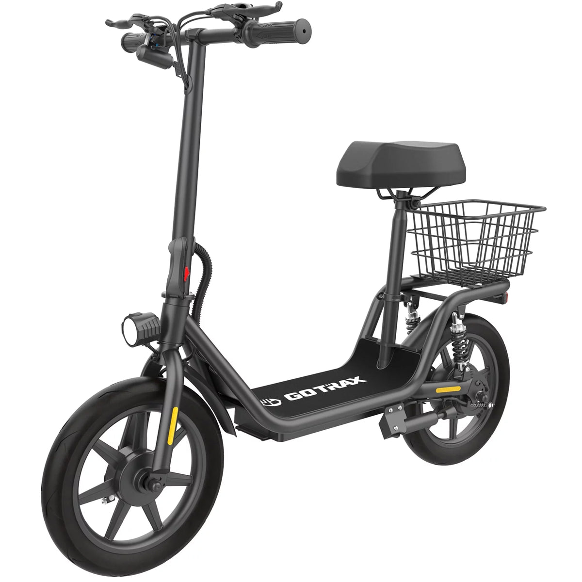 Electric Scooter with Seat, 400W, 14 Pneumatic Tire, Black M91962