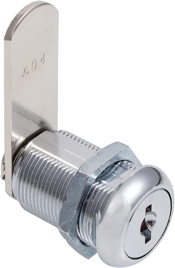 Cabinet Cam Lock 1-1/8 Cylinder Chrome Finish 4 Pack X25671