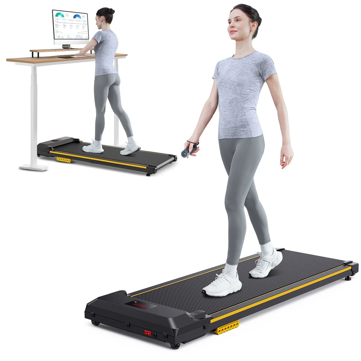 2 in 1 Under Desk Treadmill with Remote Control D52697