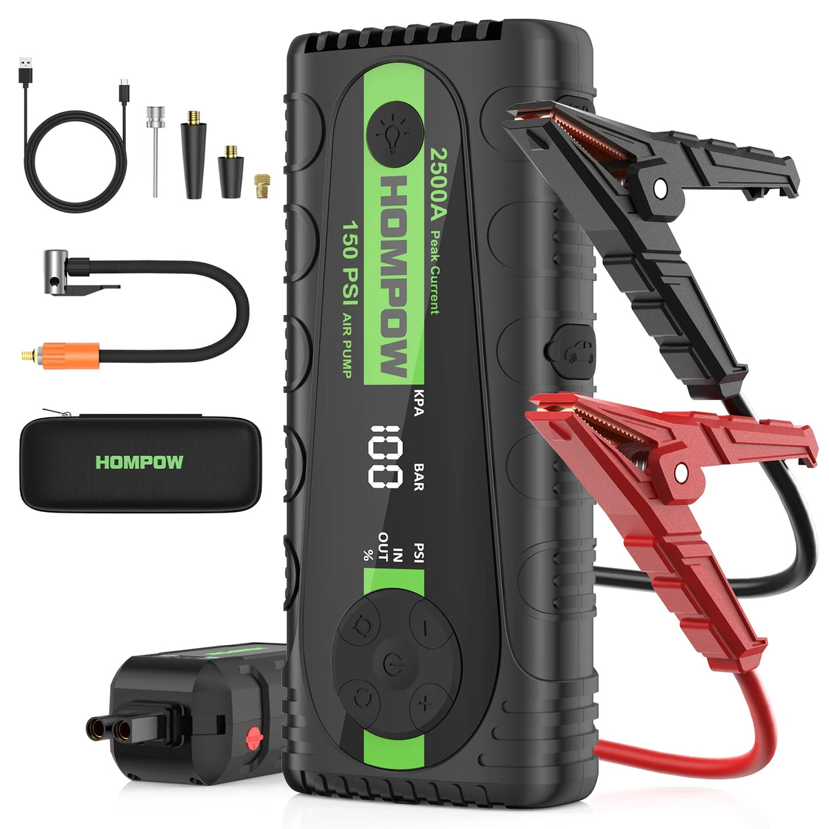 2500A Portable Jump Starter with Air Compressor J3817