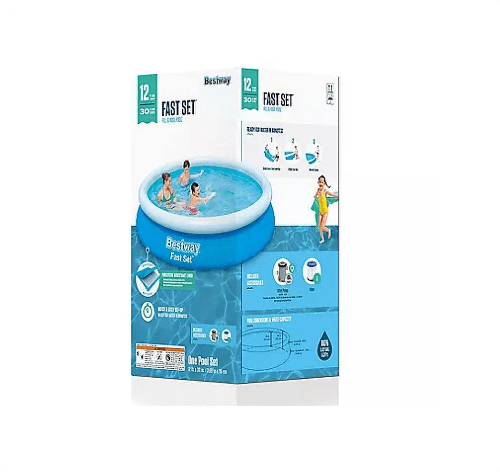 12ft x 30in Round Inflatable Pool Set Z51180