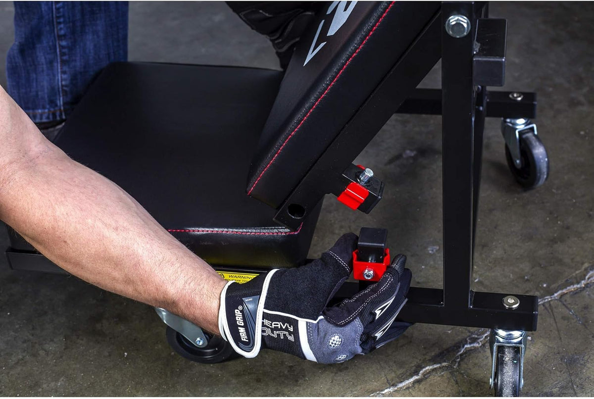 2-in-1 Rolling Creeper Seat with Thick Pad and 3-in. Casters J416