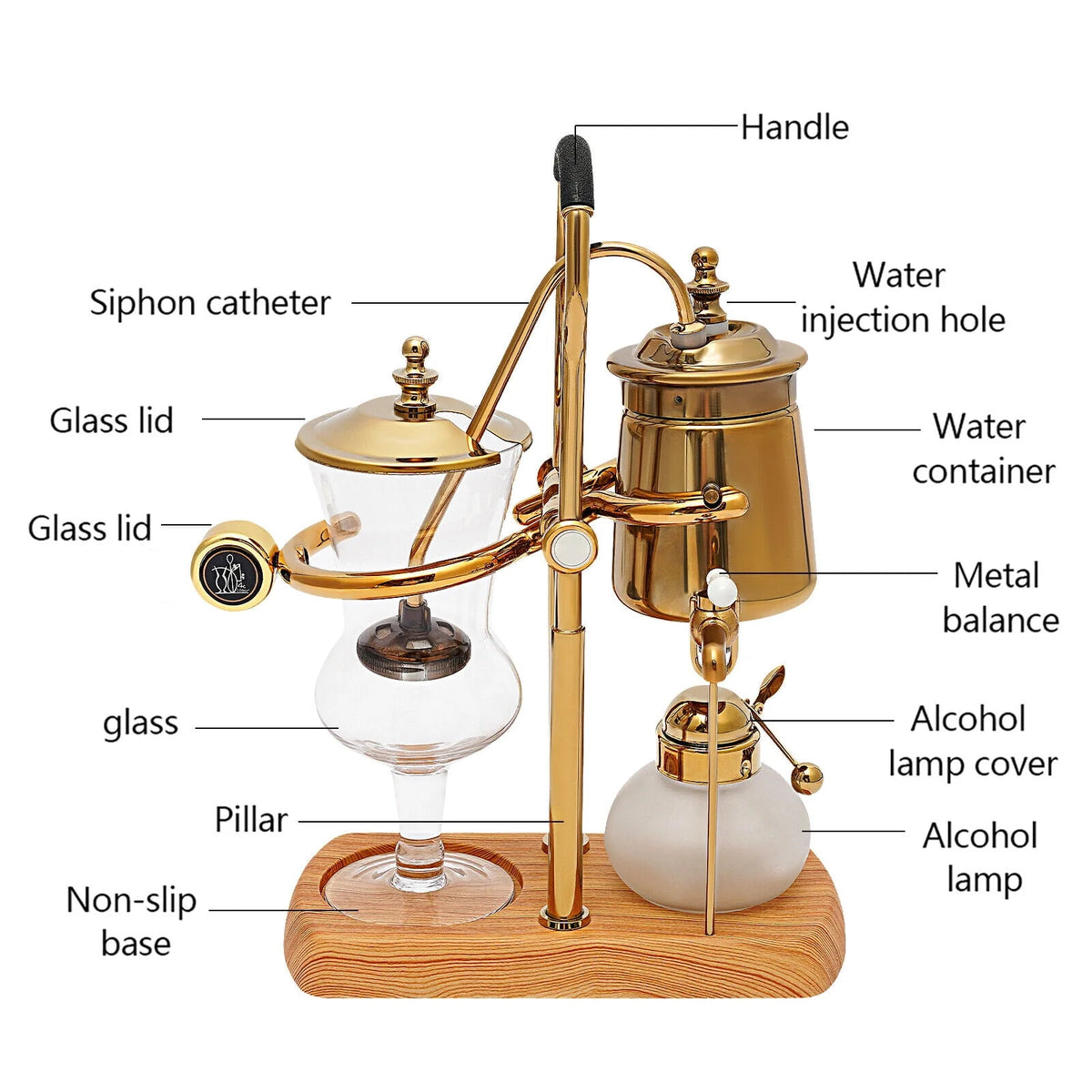 4-Cup Belgian Syphon Coffee Maker Set L138452