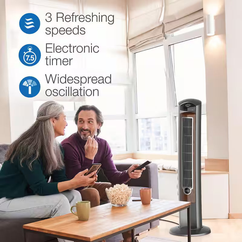 42 in. 3-Speed Oscillating Tower Fan with Remote Control B4044