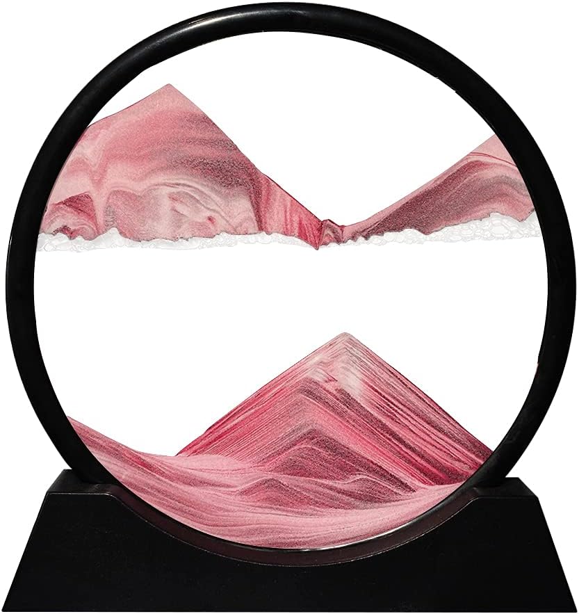Moving Sand Art Picture Round Glass 3D Deep Sea Sandscape C66570