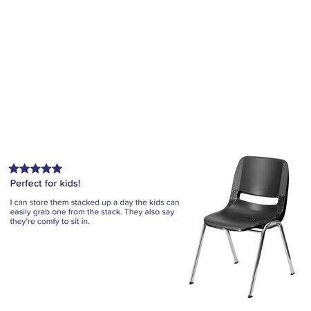 Black Stack Chair with Chrome Frame S21652