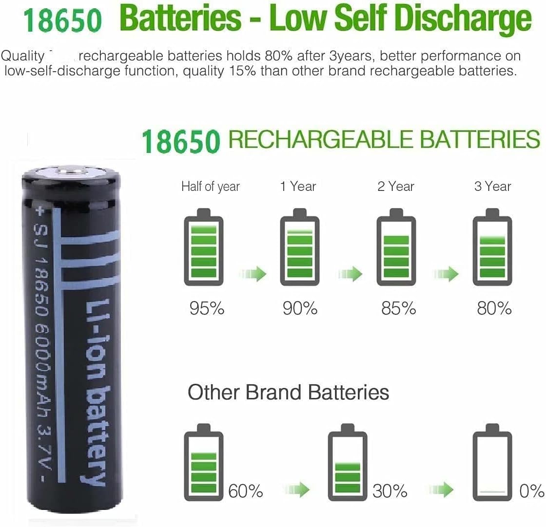 3.7V 6000mAh Rechargeable Button Top Battery 20 Pcs E541