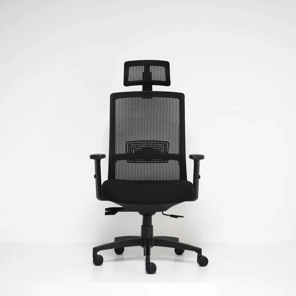 Black Mesh Task Chair with Headrest K4054