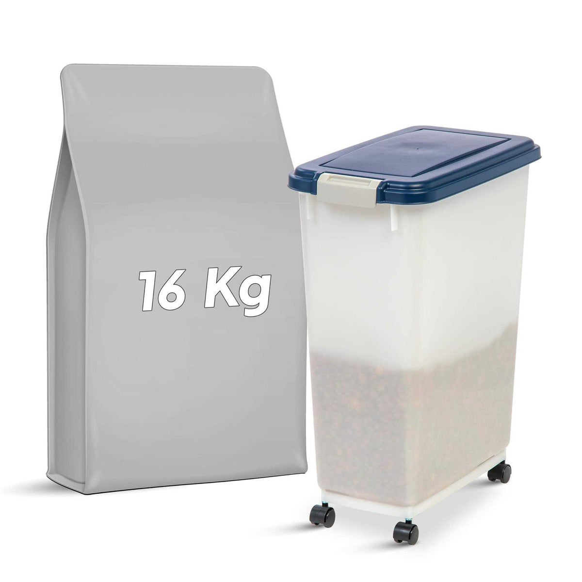 Airtight Pet Food Storage Container with Casters W591685