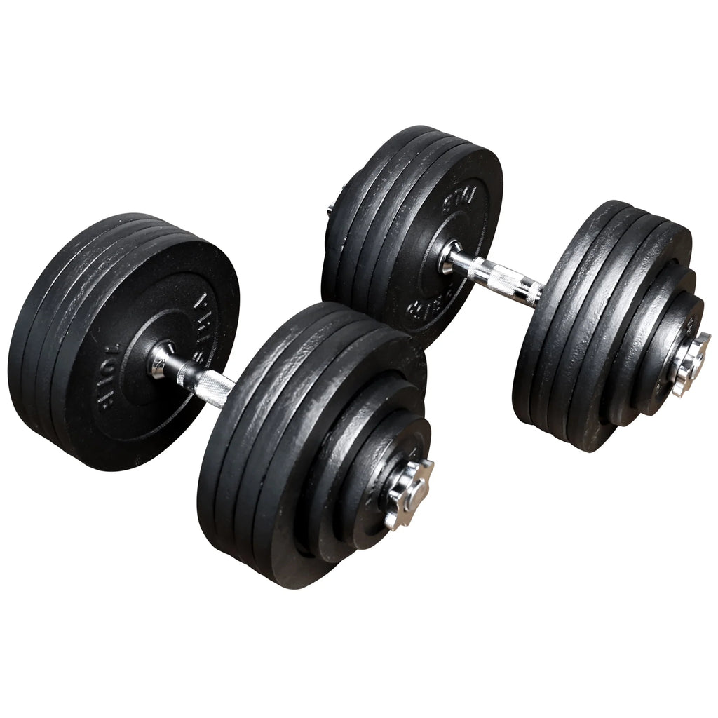 Adjustable Weight Dumbbells Set with Cast Iron Plates X658
