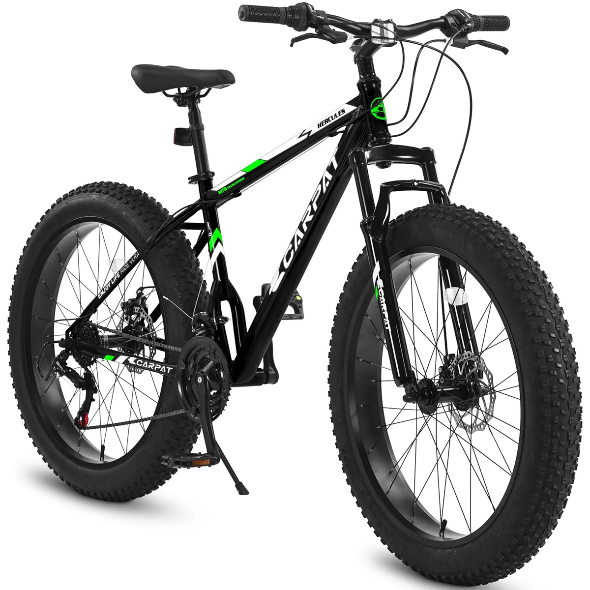 24 inch Fat Tire Mountain Bike, 7 Speeds, Dual Disc Brake, Orange B90532