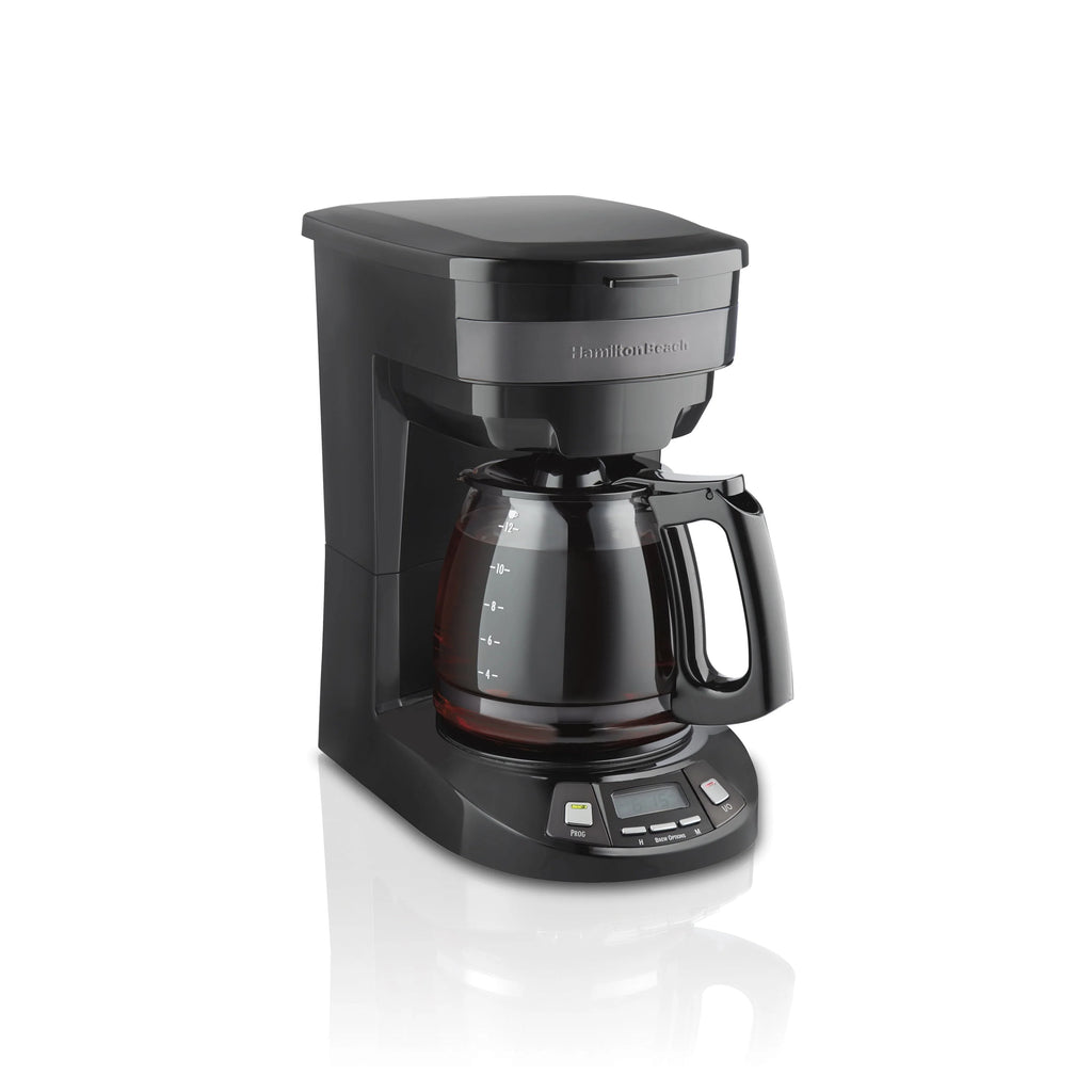 Programmable Coffee Maker, 12 Cup, Black Stainless Steel N665404