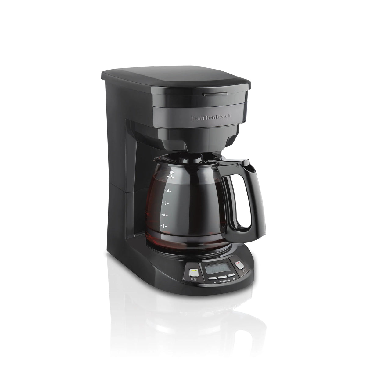 Programmable Coffee Maker, 12 Cup, Black Stainless Steel N665404