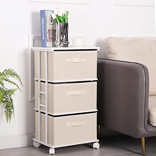 Black 3 Drawer Fabric Dresser X2802