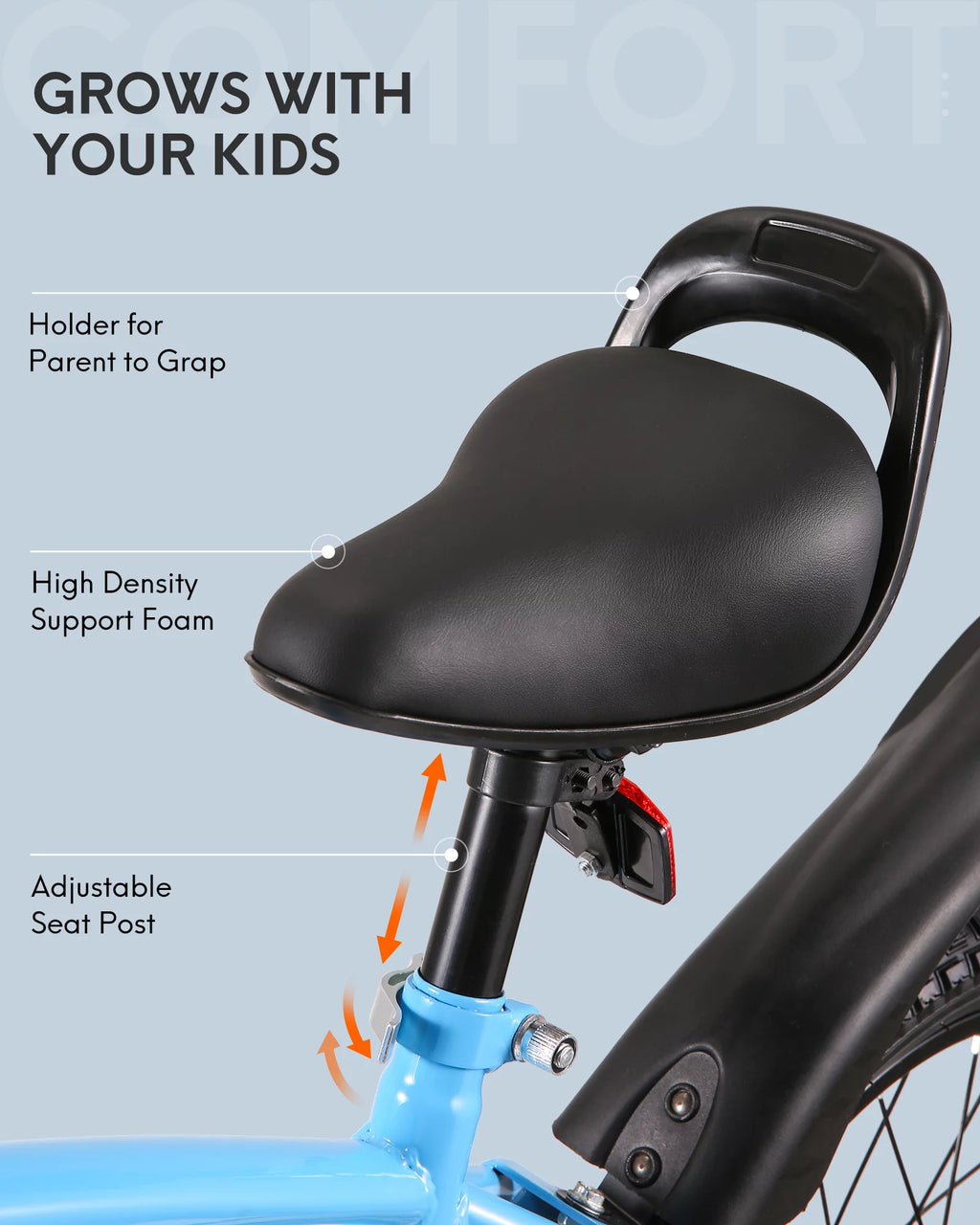 16 Inch Blue Kids Bike with Training Wheels C6035