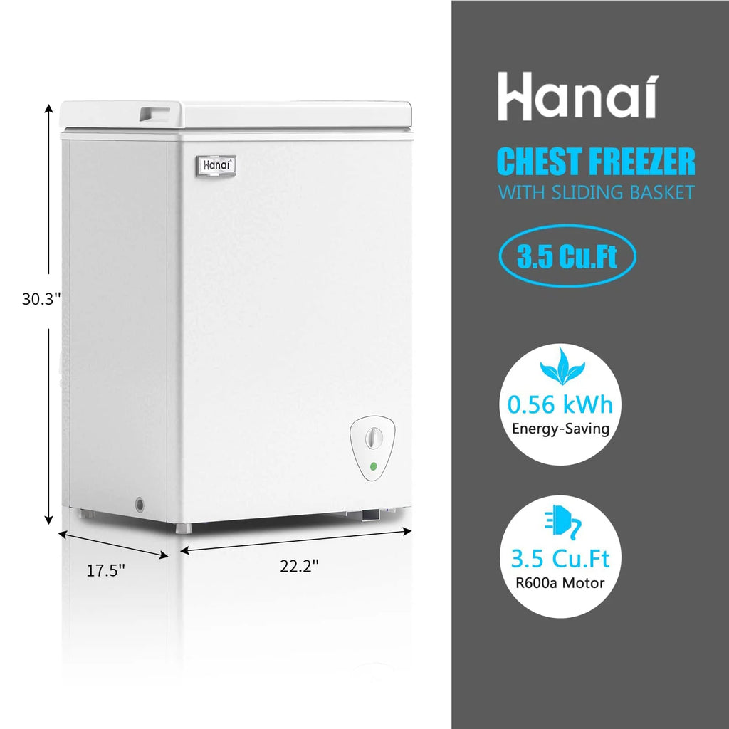 3.5 Cu.ft White Chest Freezer S145