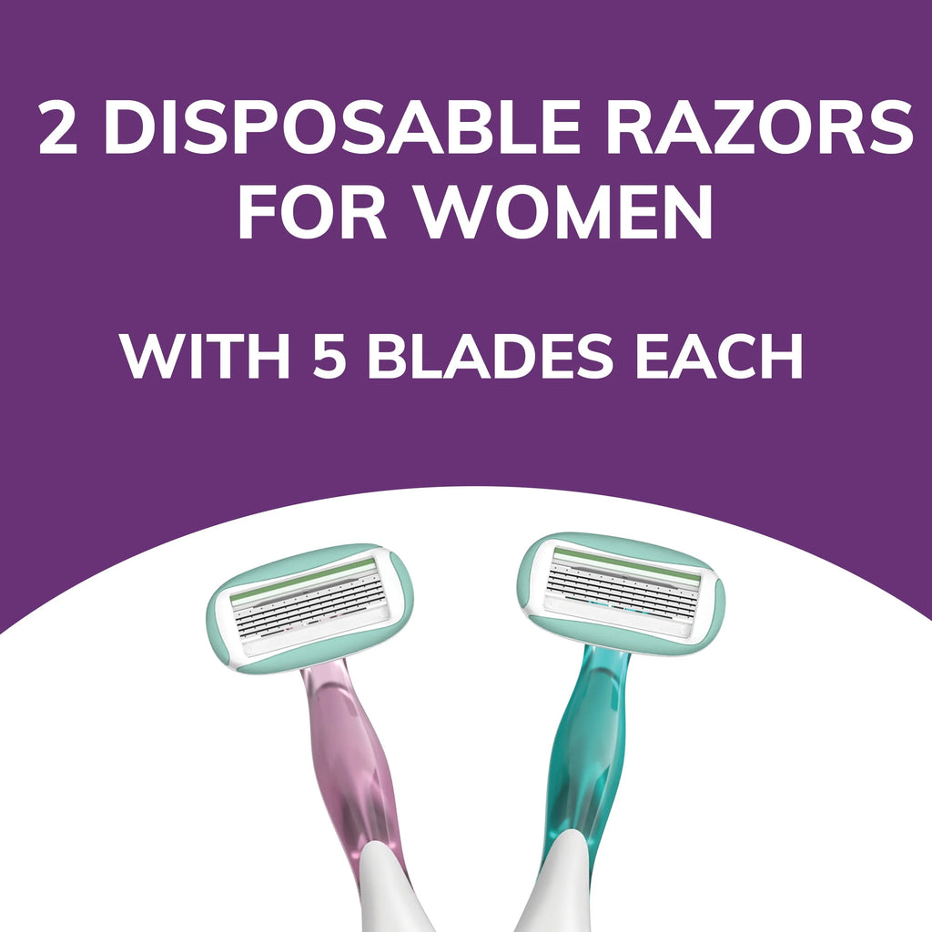 Women's Disposable Razors 5 Blades 2 Count L45054