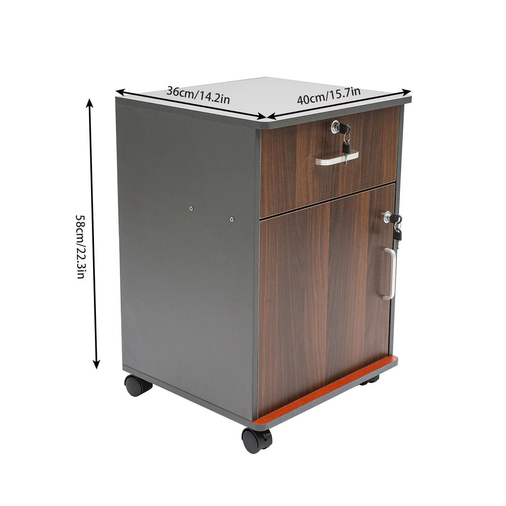 Metal MDF Mobile 1-Drawer File Cabinet with Wheel L1723
