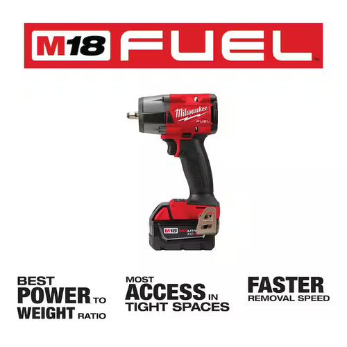 18V Lithium-Ion Brushless Cordless 3/8 in. Mid-Torque Impact Wrench Kit W269