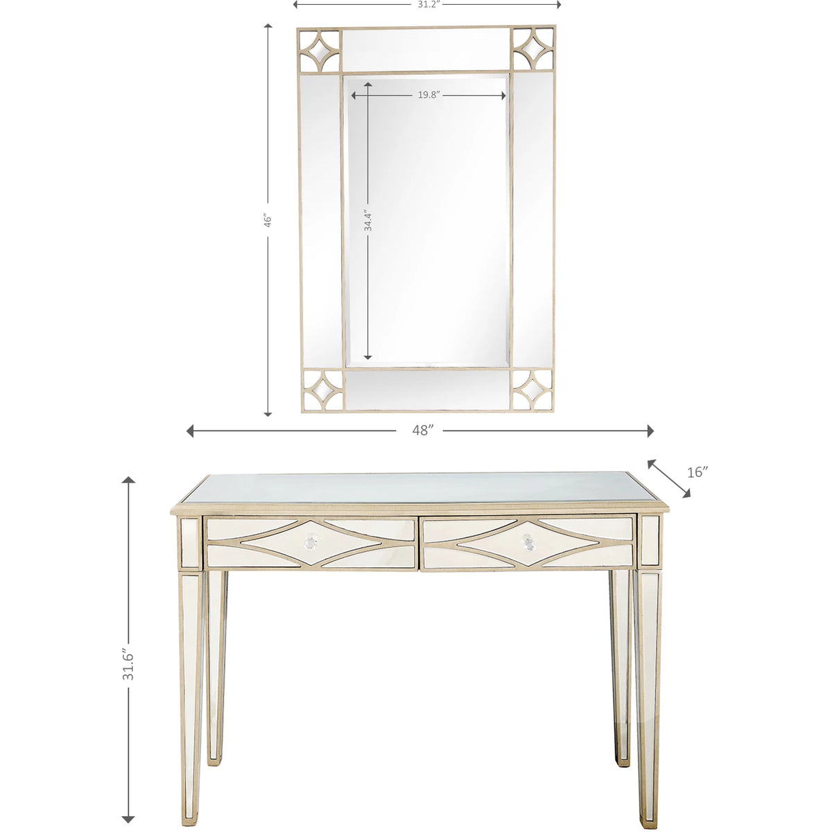 Wall Mirror and Console Table B323622