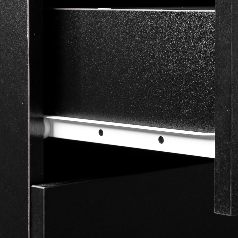 Black 4 Drawer Wood Nightstand C801919