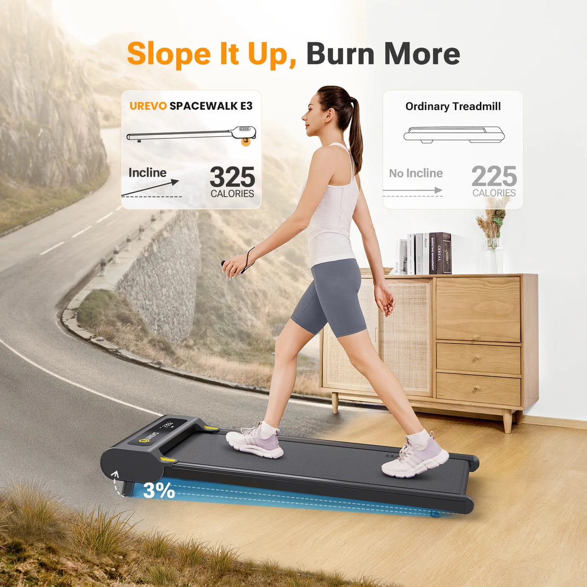 2 in 1 Under Desk Treadmill with Remote Control D52697