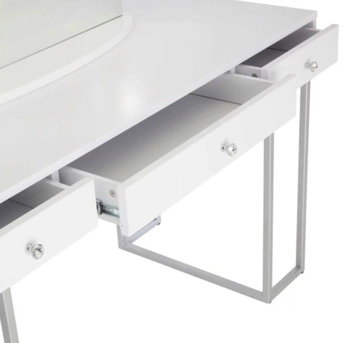 White Modern Makeup Desk with 3 Drawers B691