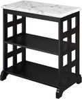 White Marble Black Chairside Table C385517