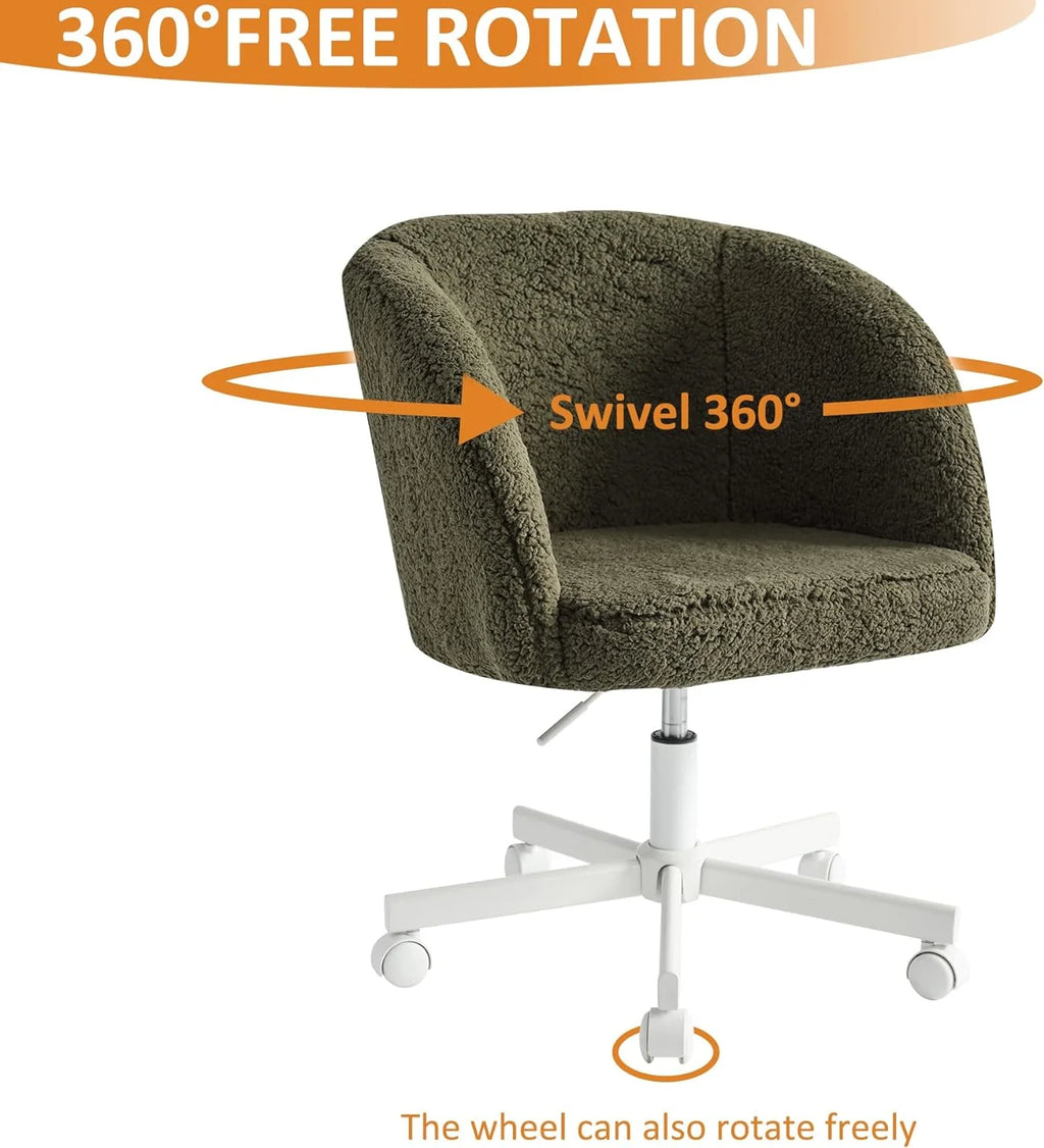 Boucle Office Chair Height Adjustable with Wheels K35882