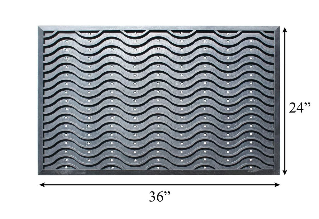 100% Rubber Clean Step Scraper Doormat W616821
